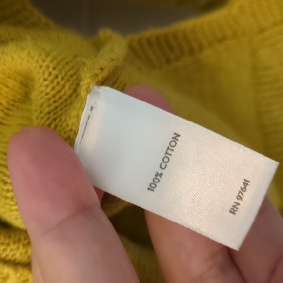 J Jill gorgeous yellow marigold cotton Boho Coastal grandma Sweater pullover M - Picture 5 of 8